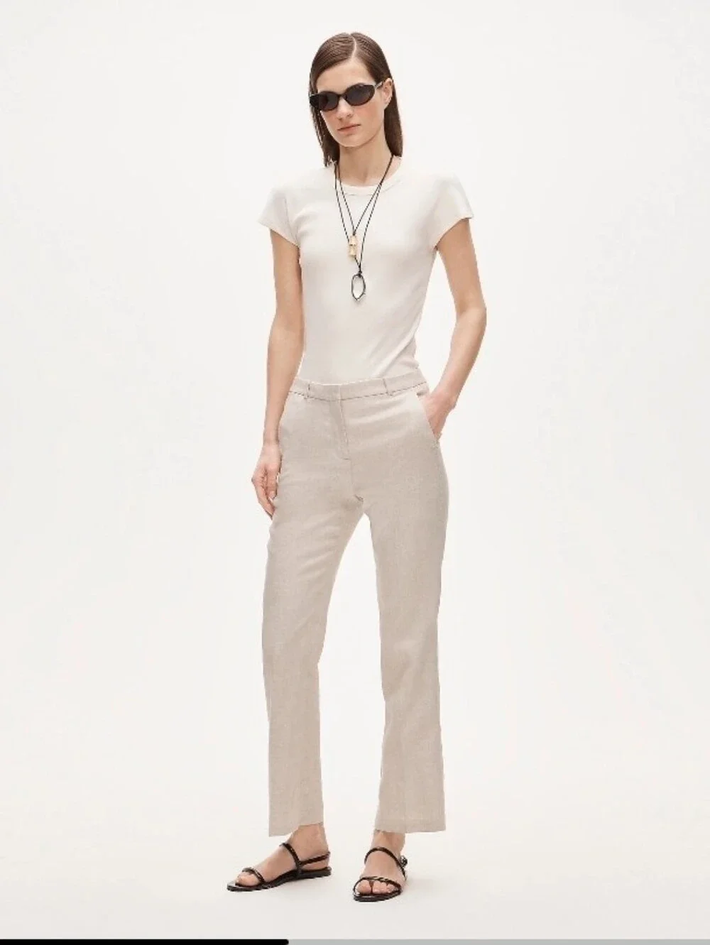 Nwt J. Crew Kaya Pant Stretch Linen Blend Flax Ivory Size 2